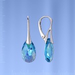 Ohrhaenger mit Swarovski&reg;  Kristallen. Silber