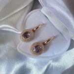 Vergoldete Silberohrhaenger mit Amethyst & Zirkonia