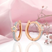 Goldohrringe mit Diamanten Russisches Gold 585