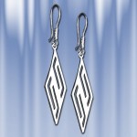 Серьги из серебра "Ромбо"