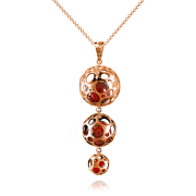 Vergoldeter Silberanhänger mit Bernstein