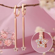 Goldohrhänger aus russischem 585 Rotgold Zirkonia