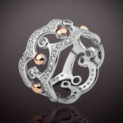  Ring mit Fianiten. Silber & Gold