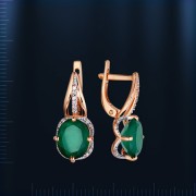 Russisches Goldschmuck Chrysopras 