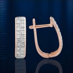 Ohrringe mit Brillanten. Bicolor 