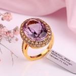 Gianni Lazzaro. Rotgoldring mit Diamanten und Amethyst