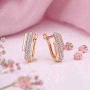 Золотые серьги с фианитами