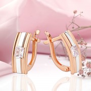 Goldohrringe aus 585er Russisches Gold Zirkonia