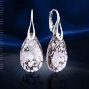 Ohrhaenger mit Swarovski® Kristallen. Silber