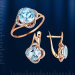 Гарнитур с топазом. Русское золото