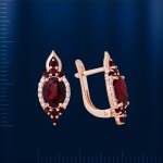 Серьги с гранатом. Русское золото