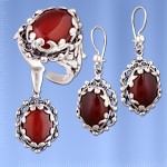  Russische Silberschmuck. Silberset