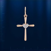 Крестик с бриллиантом Русское золото