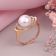 Perlen & Zirkonia. Goldring