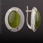 Ohrringe mit Uleksyt. Silber & Gold