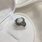 Silberring mit Opal & Markasit