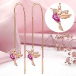 Rotgoldohrringe "Rosakolibri"