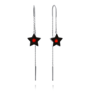 Silberohrhänger zum Durchziehen. Bernsteinsterne