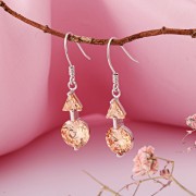 Серьги - подвески из серебра 925 пробы Фианиты