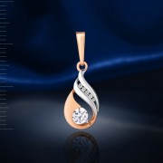  Anhaenger mit Swarovski® Kristallen. Rotgold