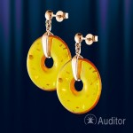 Ohrringe russisches Gold mit Bernstein