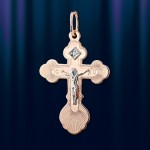 Крест с бриллиантом из русского золота