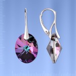 Ohrhaenger mit Swarovski&reg;  Kristallen. Silber