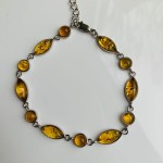Браслет из серебра 925 пробы с янтарём