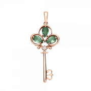 Goldanhänger mit Smaragd und Diamant