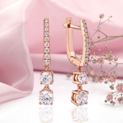 Ohrringe roségold 585 Zirkon