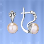 Ohrringe mit Perle. Silber 925°