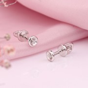 Goldohrstecker mit Diamanten Weißgold