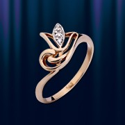 Кольцо с бриллиантом. Русское золото