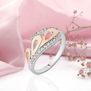 Купить серебряное кольцо с золотом в Германии Фианиты