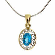 Goldener Anhänger mit Topasen und Diamanten