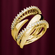 Gianni Lazzaro Jewellery Gelbgoldring mit Diamanten