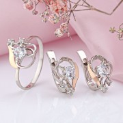 Silberset mit Gold und Zirkonia