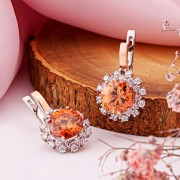 Silberohrringe 925º mit Gold in Deutschland kaufen Zirkonia