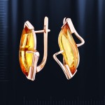 Ohrringe russisches Gold mit Bernstein