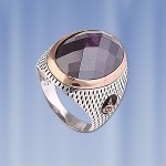 Herrenring russian sterling silver & Amethyst 