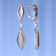 Russisches Silber Ohrhaenger mit Uleksyt 