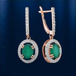 Russisches Goldschmuck Chrysopras 