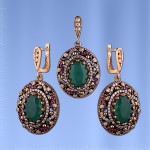 Silberset mit Smaragden