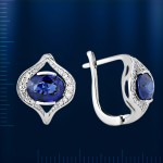 Ohrringe mit Brillanten & Saphire. Weissgold