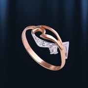 Золотое кольцо с бриллиантами. Русское золото