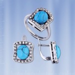 Bijouterie Ohrringe & Ring Tuerkis 