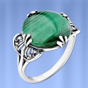 Silberring & Malachit