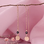 Ohrhänger zum Durchziehen aus russischem 585er Rotgold Onyx