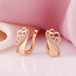Красное золото 585 Серьги Фианиты
