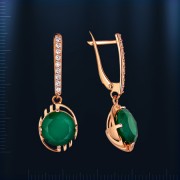 Russisches Goldschmuck Chrysopras 